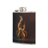 Ektrische Gitarre in Flammen Flachmann (Links)