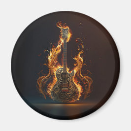 Ektrische Gitarre in Flammen                       Magnet