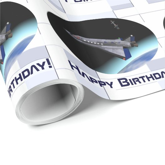 El Al Maslool Space Shuttle Geschenkpapier (Rolleneckpunkt)