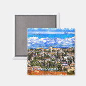 El Albayzín, Granada, Andalusien, Spanien. Magnet (Vorderseite/Rückseite)