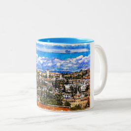 El Albayzín, Granada, Andalusien, Spanien. Zweifarbige Tasse