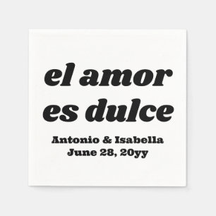 El amor es dulce Hochzeitsempfang Serviette