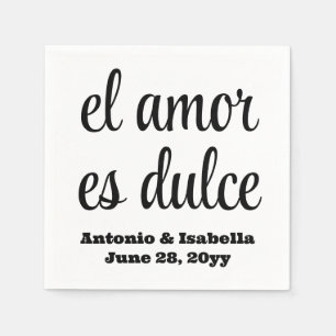 El amor es dulce Hochzeitsempfang Serviette