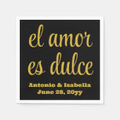 El amor es dulce Hochzeitsempfang Serviette (Vorderseite)