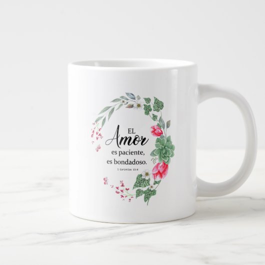 El amor es paciente, es bondadoso 1corintis Jumbo-Tasse (Rechts)