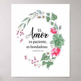 El amor es paciente, es bondadoso 1corintis poster