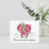 El amor verdadero espera. postkarte (Stehend Vorderseite)