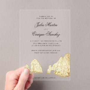 El Arco Cabo San Lucas Arch Hochzeit Acryleinladungen