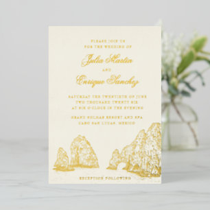 El Arco Cabo San Lucas Arch Hochzeit Folieneinladung