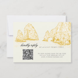 El Arco Cabo San Lucas Kindly Reply QR Code RSVP Karte