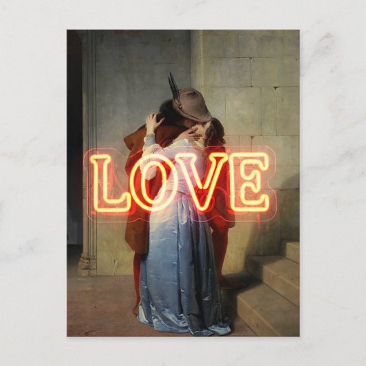 El Bacio Remix - Neon "LIEBE" Mauer Postkarte (Vorderseite)