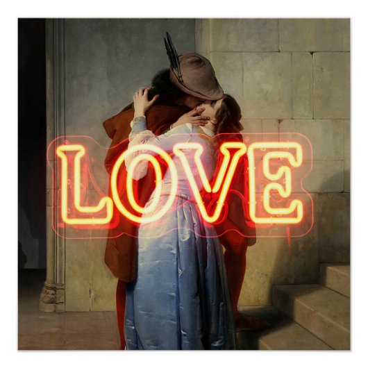 El Bacio Remix – Neon “LOVE” Wall Art & Merch Poster (Vorderseite)