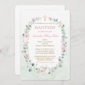 El Bautizo invitación de nuestra hi Einladung (Vorne/Hinten)