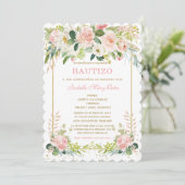 El Bautizo y Primer Añito invitación de nuestra hi Einladung (Stehend Vorderseite)