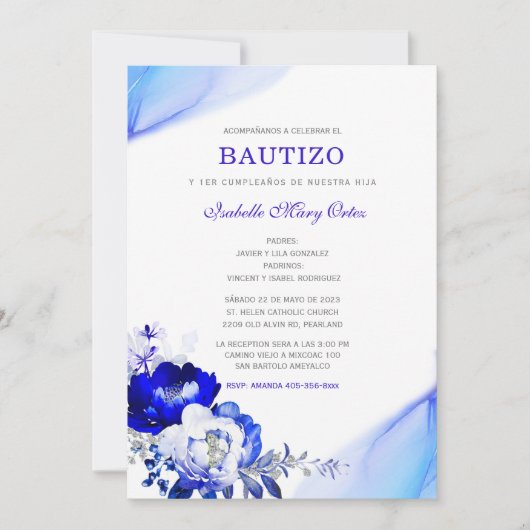 El Bautizo y Primer Añito invitación de nuestra hi Einladung (Vorderseite)