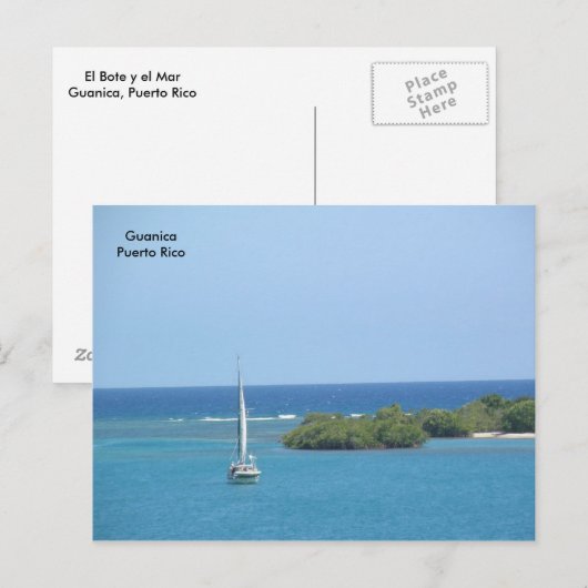 El Bote en el Mar Postkarte (Vorne/Hinten)