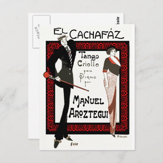 El Cachafaz Tango Postkarte (Vorne/Hinten)