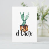 El Cactus RSVP Karte (Stehend Vorderseite)