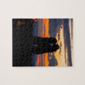 EL Camino am Sonnenuntergang mit dem Paarküssen Puzzle (Horizontal)