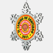 El Camino De Santiago 2011 Schneeflocken Zinn-Ornament (Rechts)