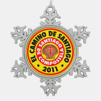El Camino De Santiago 2011 Schneeflocken Zinn-Ornament