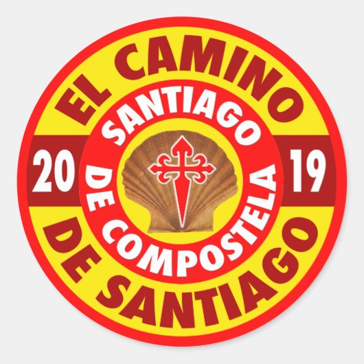 El Camino de Santiago 2019 Runder Aufkleber (Vorderseite)