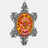 El Camino de Santiago 2022 Schneeflocken Zinn-Ornament (Links)