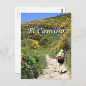 El Camino de Santiago de Compostela, Spanien, Pfad Postkarte (Vorne/Hinten)