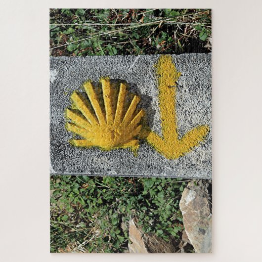 El Camino Muschel und Pfeilzeichen, Spanien Puzzle (Vertikal)