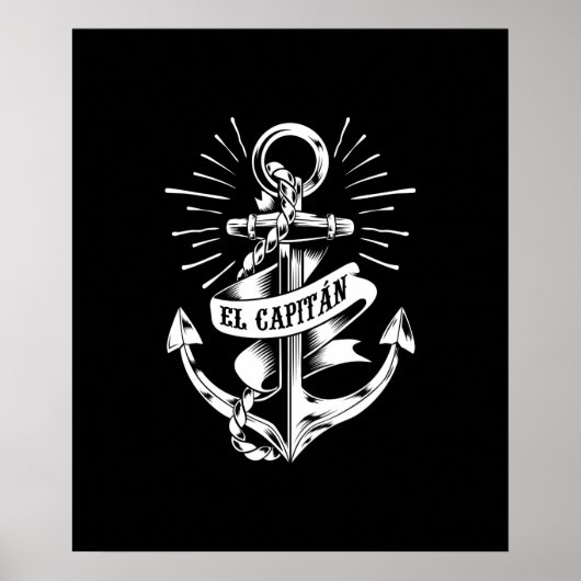 El Capitan Anchor Funny Captain Skipper Poster (Vorne)