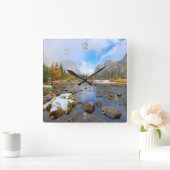 El Capitan and Three Brothers Quadratische Wanduhr (Zuhause)