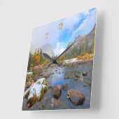 El Capitan and Three Brothers Quadratische Wanduhr (Winkel)