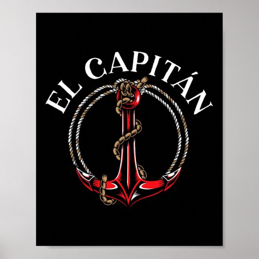 El Capitan Anker Boot Schiff Kapitän Skipper Matro Poster (Vorne)