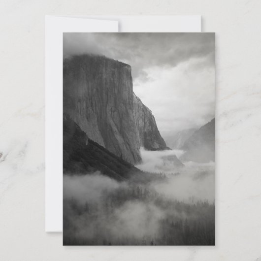 El Capitan mit schlackendem Nebel Dankeskarte (Vorderseite)