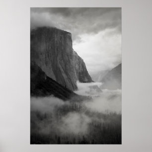 El Capitan mit schlackendem Nebel Poster