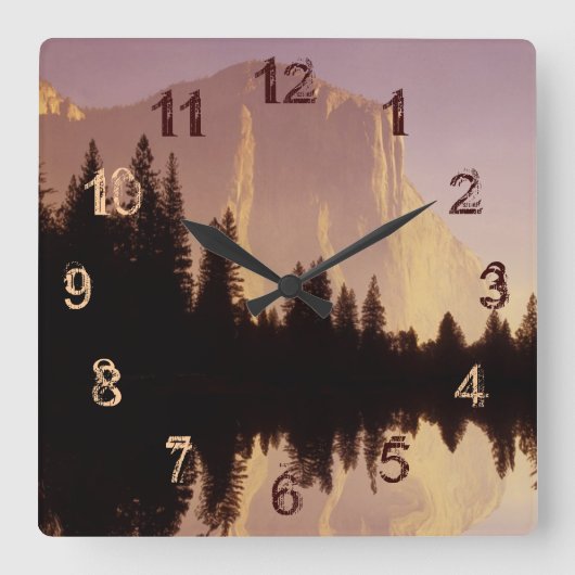 El Capitan Quadratische Wanduhr (Vorderseite)