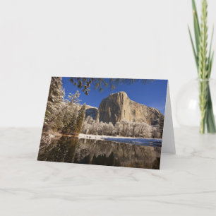 El Capitan reflektiert in den Merced River in Karte