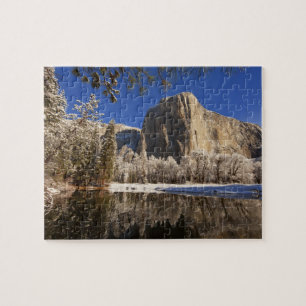 El Capitan spiegelt sich im Merced River in Puzzle