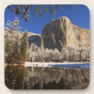 El Capitan spiegelt sich im Merced River in Untersetzer