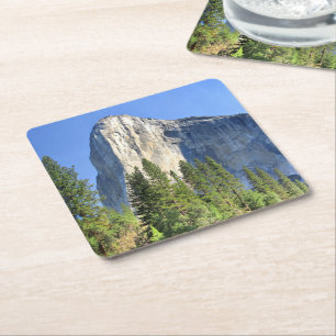 El capitan Über dem Merced River - Yosemite Valley Rechteckiger Pappuntersetzer