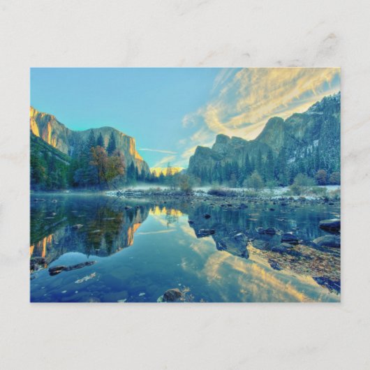 El Capitan und drei Brüder Reflektion Postkarte (Vorderseite)