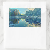 El Capitan und drei Brüder Reflektion Rechteckiger Aufkleber (Tasche)