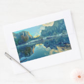 El Capitan und drei Brüder Reflektion Rechteckiger Aufkleber (Umschlag)