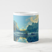 EL Capitan und drei Bruder-Reflexion Jumbo-Tasse (Vorderseite)