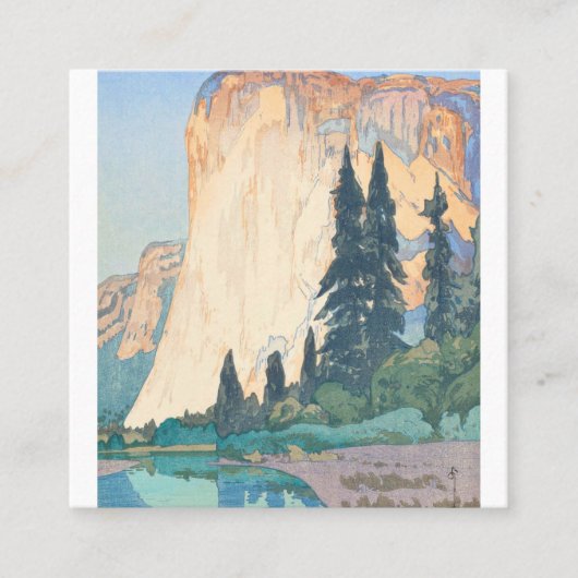El Capitan Yosemite American Series Hiroshi Quadratische Visitenkarte (Vorderseite)