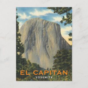El Capitan, Yosemite, Kalifornien vintage Postkarte
