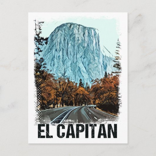 El Capitan Yosemite Nationalpark Vintag Retro Postkarte (Vorderseite)