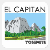 El Capitan Yosemite Quadratischer Aufkleber (Vorderseite)