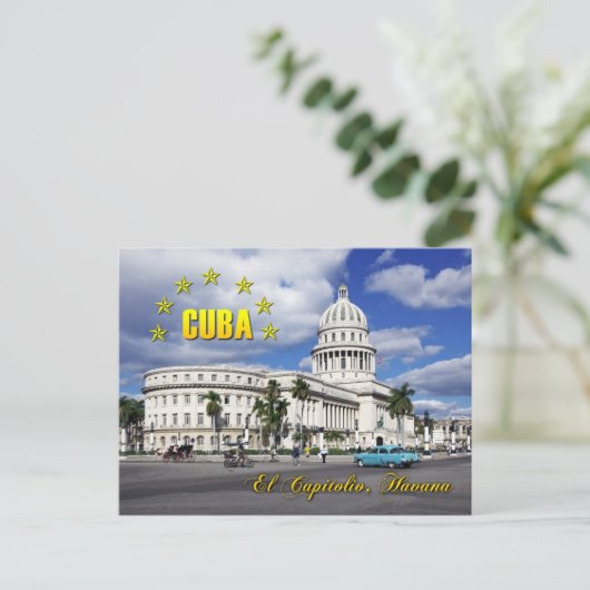 El Capitolio (Nationale Hauptstadt), Havanna, Kuba Postkarte (Stehend Vorderseite)