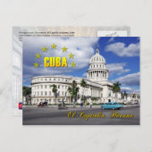 El Capitolio (Nationale Hauptstadt), Havanna, Kuba Postkarte (Vorne/Hinten)